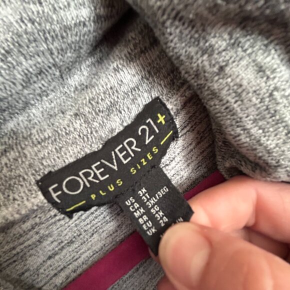 cozy Forever 21 Plus heather grey cowl neck pullover - Picture 2 of 11